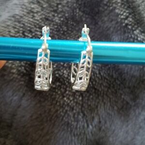 New Jcpenney 925 Sterling Silver Hoops Earrings